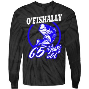 Funny 65th Birthday Fishing Fisherman 65 Years Old Gift Tie-Dye Long Sleeve Shirt