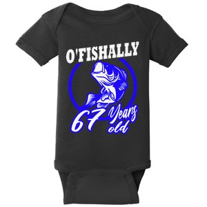 Funny 67th Birthday Fishing Fisherman 67 Years Old Gift Baby Bodysuit