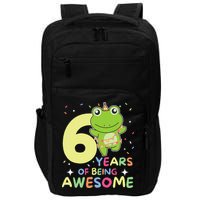 Frog 6th Birthday For Six Years Old Impact Tech Backpack