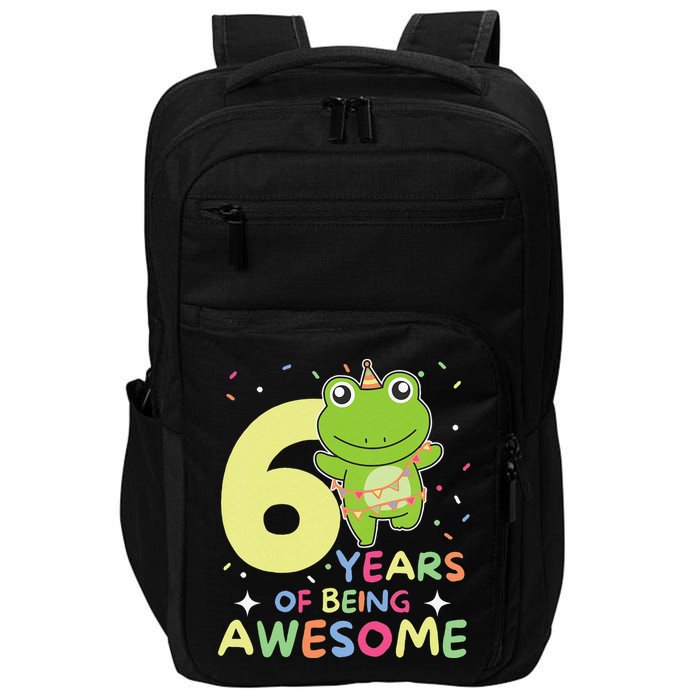 Frog 6th Birthday For Six Years Old Impact Tech Backpack