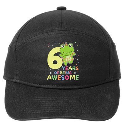 Frog 6th Birthday For Six Years Old 7-Panel Snapback Hat