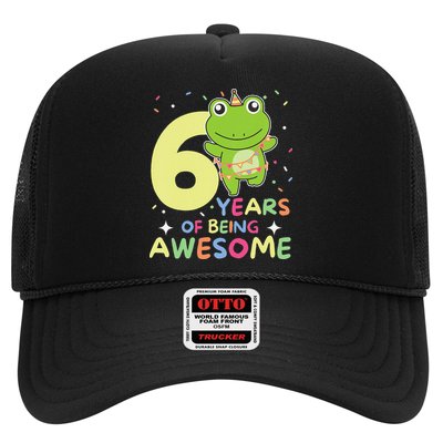 Frog 6th Birthday For Six Years Old Trucker Hat