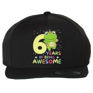 Frog 6th Birthday For Six Years Old Wool Snapback Cap