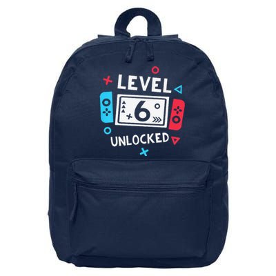 Funny 6th Birthday Level 6 Unlocked Video Game Party 16 in Basic Backpack