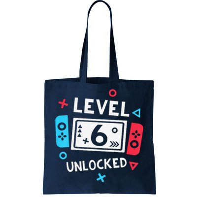 Funny 6th Birthday Level 6 Unlocked Video Game Party Tote Bag