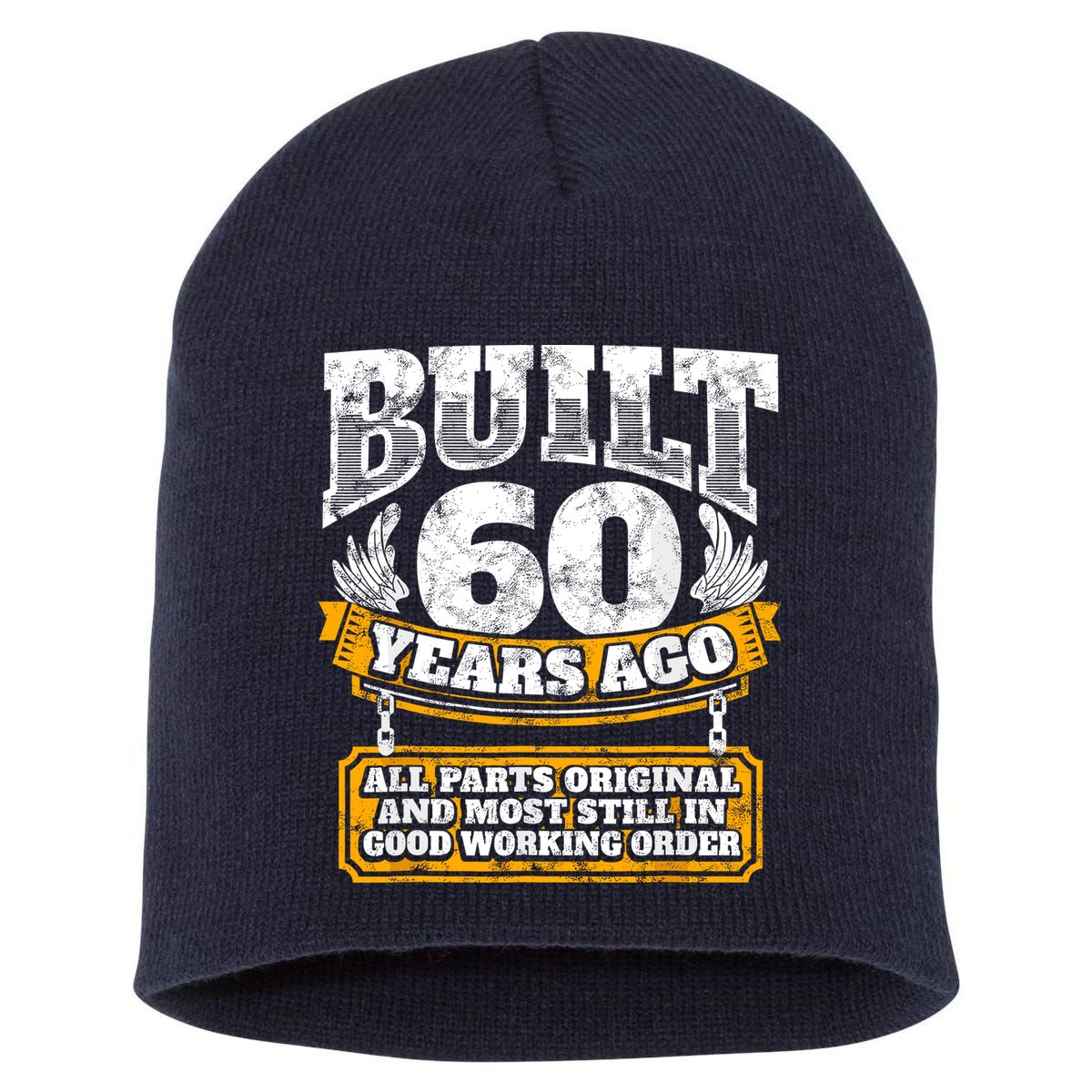 Funny 60th Birthday Bday Gift Saying Age 60 Year Joke Short Acrylic Beanie