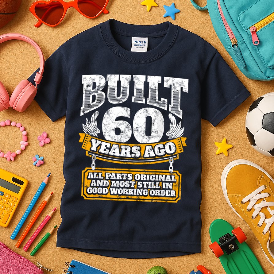 Funny 60th Birthday Bday Gift Saying Age 60 Year Joke Kids T-Shirt