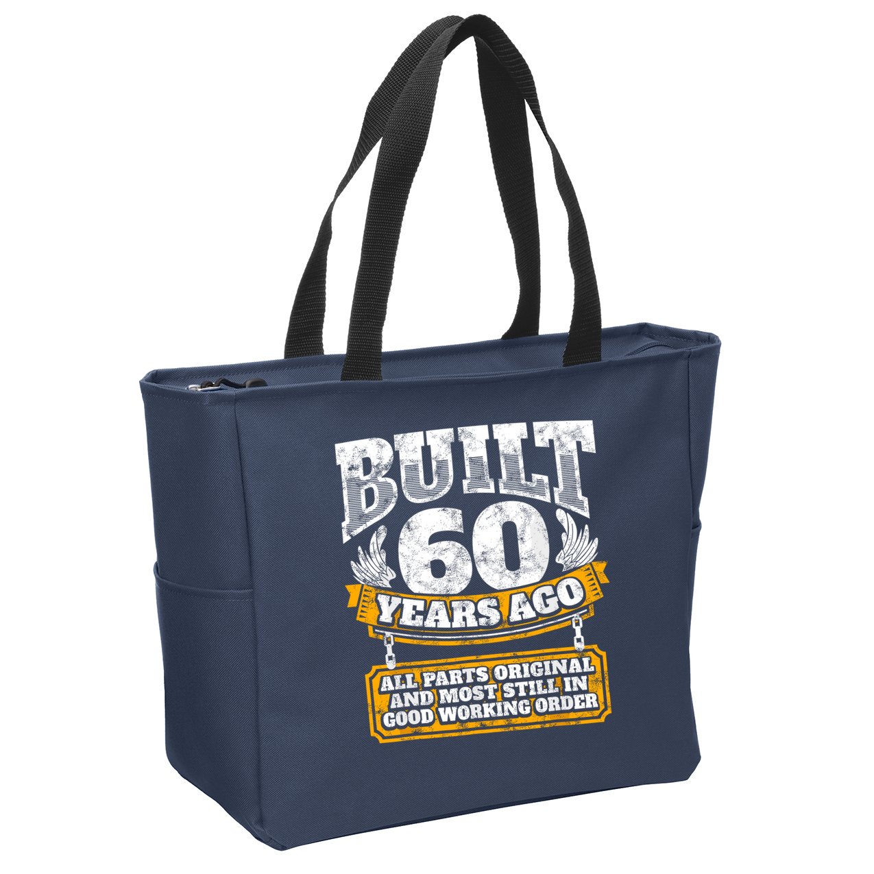 Funny 60th Birthday Bday Gift Saying Age 60 Year Joke Zip Tote Bag