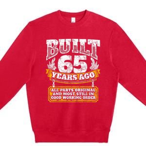 Funny 65th Birthday Shirt B-Day Gift Saying Age 65 Year Joke Premium Crewneck Sweatshirt