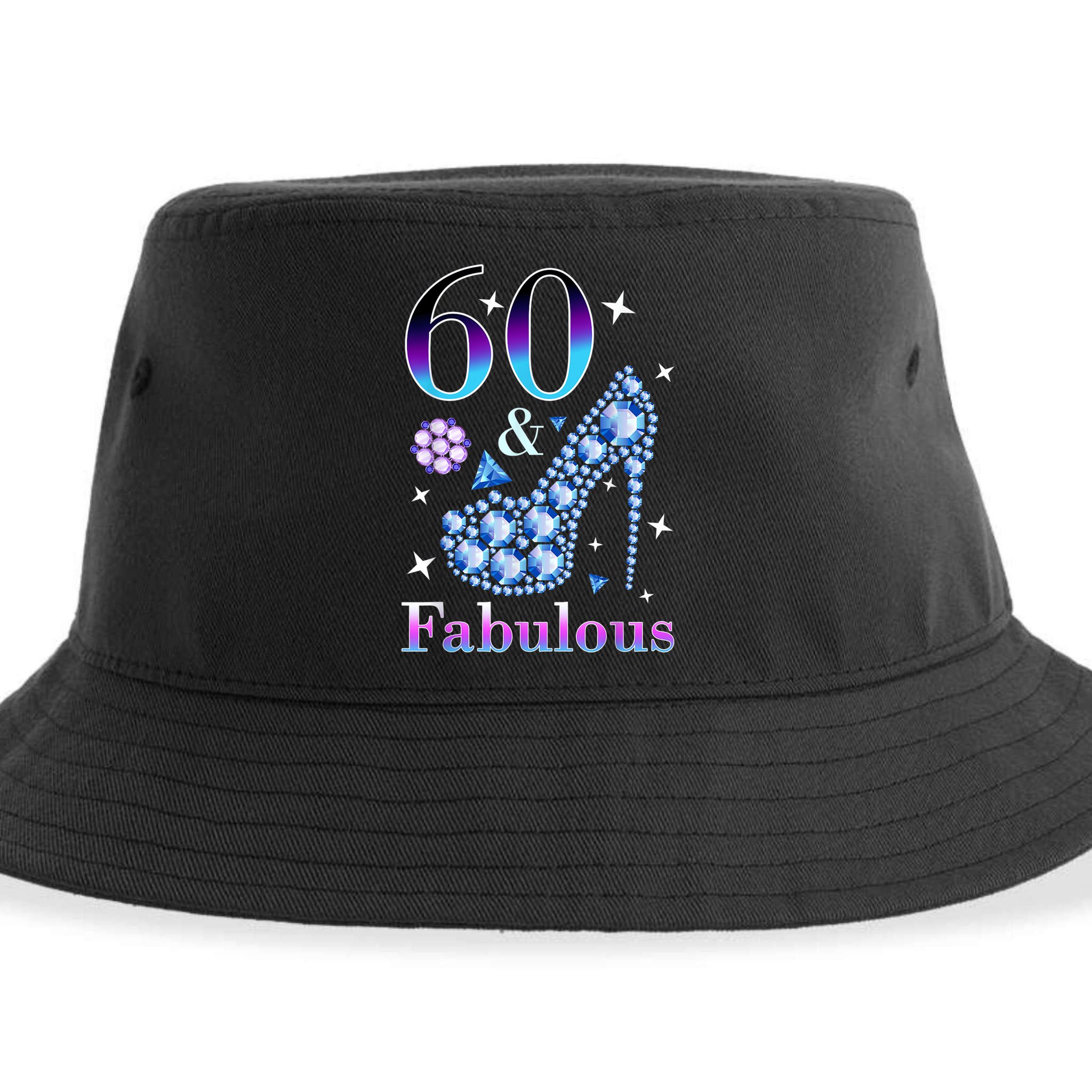 Fun 60th Birthday Fabulous Lady Gift Design Sustainable Bucket Hat