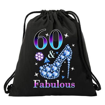 Fun 60th Birthday Fabulous Lady Gift Design Drawstring Bag