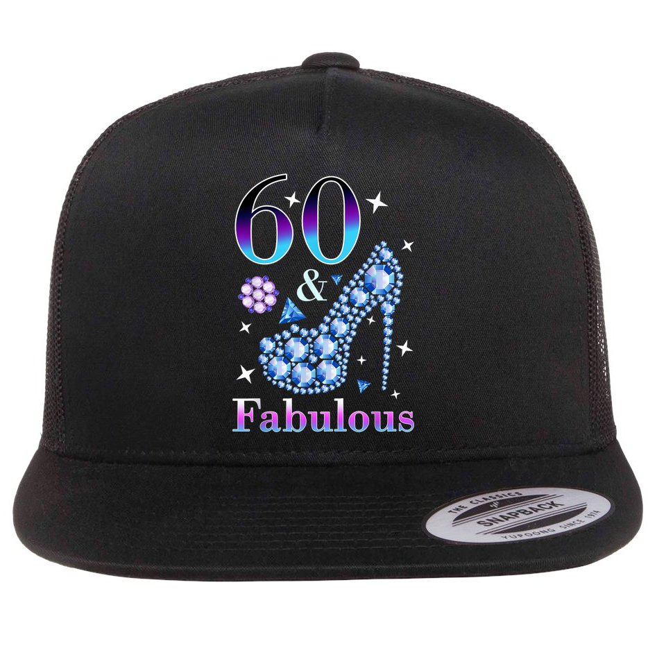 Fun 60th Birthday Fabulous Lady Gift Design Flat Bill Trucker Hat