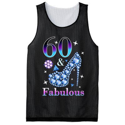 Fun 60th Birthday Fabulous Lady Gift Design Mesh Reversible Basketball Jersey Tank