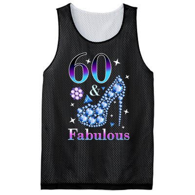 Fun 60th Birthday Fabulous Lady Gift Design Mesh Reversible Basketball Jersey Tank