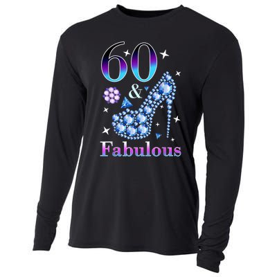 Fun 60th Birthday Fabulous Lady Gift Design Cooling Performance Long Sleeve Crew