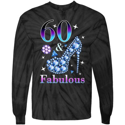 Fun 60th Birthday Fabulous Lady Gift Design Tie-Dye Long Sleeve Shirt