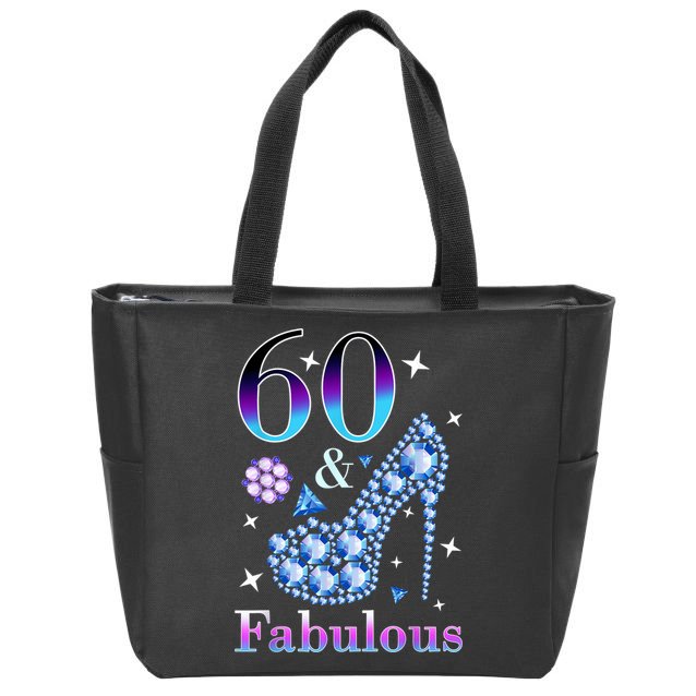 Fun 60th Birthday Fabulous Lady Gift Design Zip Tote Bag