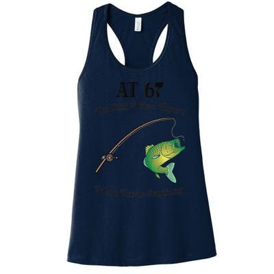 Funny 67th Birthday Gift 67YearOld Fisherman Fishing Women's Racerback Tank