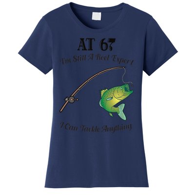 Funny 67th Birthday Gift 67YearOld Fisherman Fishing Women's T-Shirt