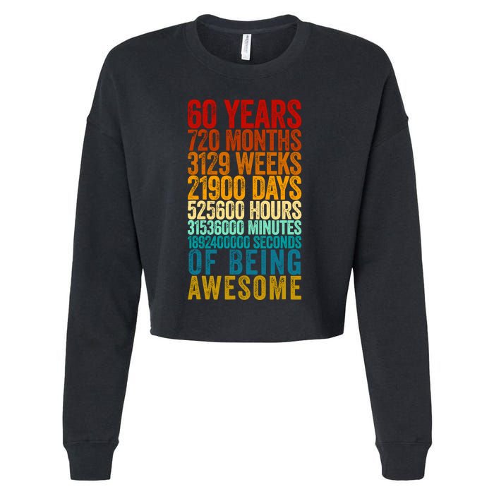 Funny 60th Birthday Old Meter Funny 60 Year Old Gifts Cropped Pullover Crew