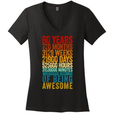 Funny 60th Birthday Old Meter Funny 60 Year Old Gifts Women's V-Neck T-Shirt