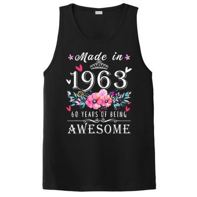 Floral 60th Birthday Gifts For Women Made In 1963 Birthday PosiCharge Competitor Tank