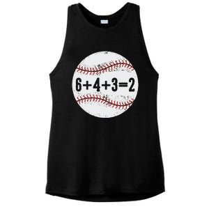 Funny 6+4+3=2 Double Play Baseball Gift Ladies PosiCharge Tri-Blend Wicking Tank