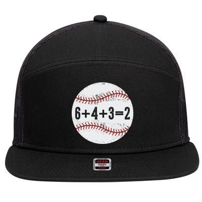 Funny 6+4+3=2 Double Play Baseball Gift 7 Panel Mesh Trucker Snapback Hat