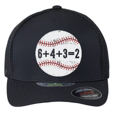 Funny 6+4+3=2 Double Play Baseball Gift Flexfit Unipanel Trucker Cap