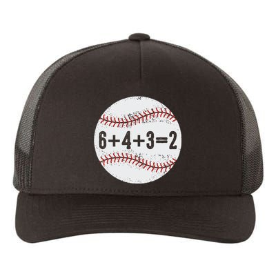 Funny 6+4+3=2 Double Play Baseball Gift Yupoong Adult 5-Panel Trucker Hat