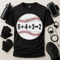 Funny 6+4+3=2 Double Play Baseball Gift Cooling Performance Crew T-Shirt