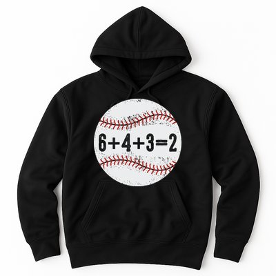 Funny 6+4+3=2 Double Play Baseball Gift Hoodie