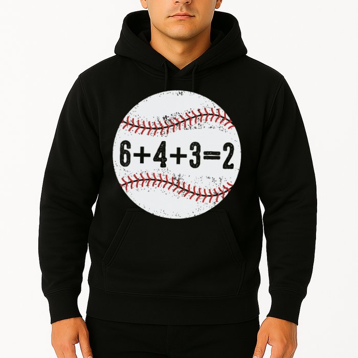 Funny 6+4+3=2 Double Play Baseball Gift Hoodie