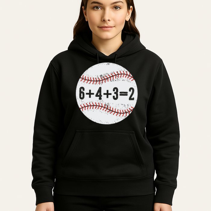 Funny 6+4+3=2 Double Play Baseball Gift Hoodie
