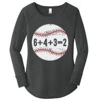 Funny 6+4+3=2 Double Play Baseball Gift Women's Perfect Tri Tunic Long Sleeve Shirt