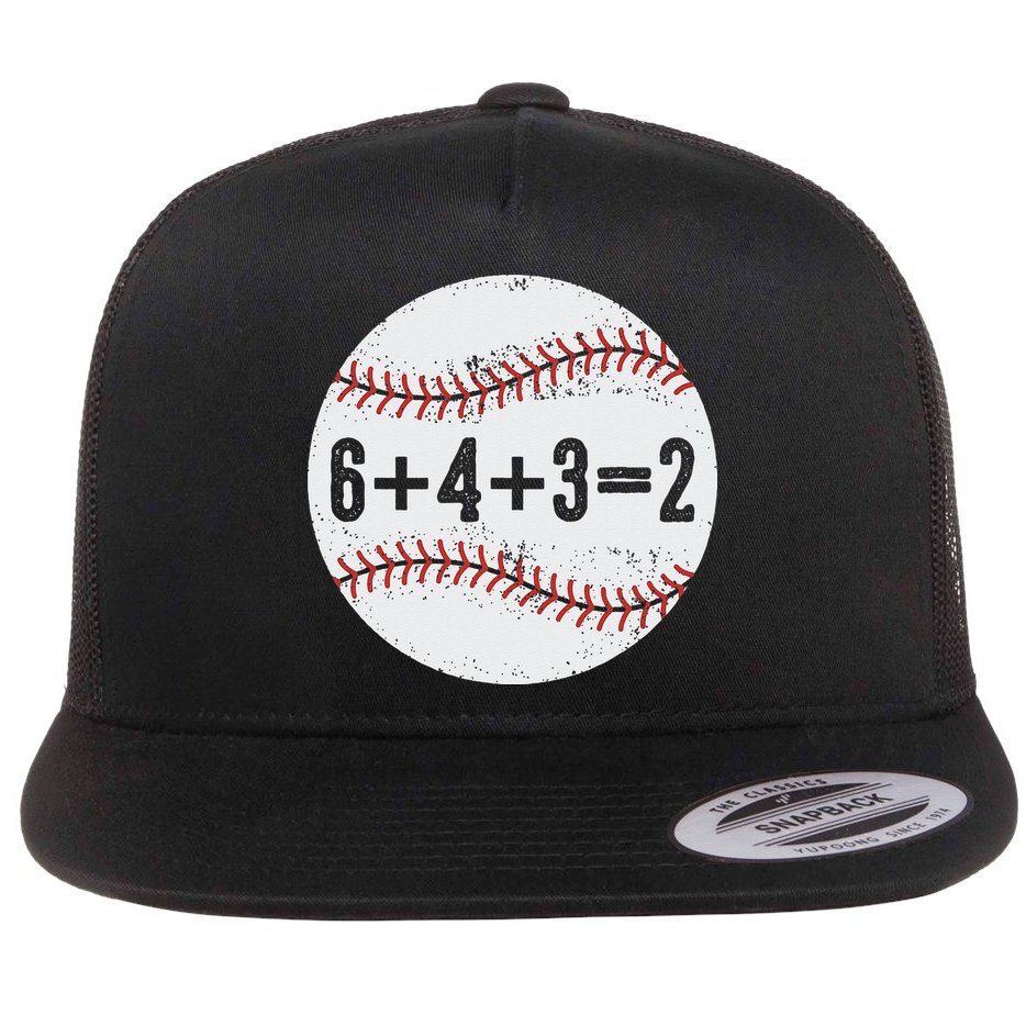 Funny 6+4+3=2 Double Play Baseball Gift Flat Bill Trucker Hat