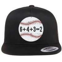 Funny 6+4+3=2 Double Play Baseball Gift Flat Bill Trucker Hat