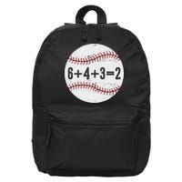 Funny 6+4+3=2 Double Play Baseball Gift 16 in Basic Backpack