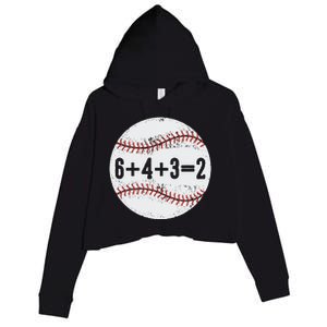 Funny 6+4+3=2 Double Play Baseball Gift Crop Fleece Hoodie