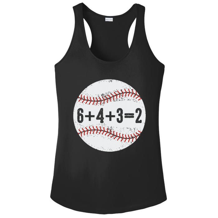 Funny 6+4+3=2 Double Play Baseball Gift Ladies PosiCharge Competitor Racerback Tank