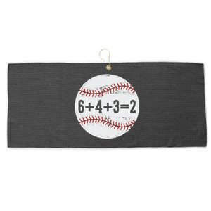 Funny 6+4+3=2 Double Play Baseball Gift Large Microfiber Waffle Golf Towel