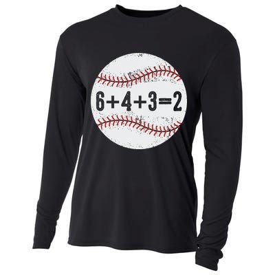 Funny 6+4+3=2 Double Play Baseball Gift Cooling Performance Long Sleeve Crew