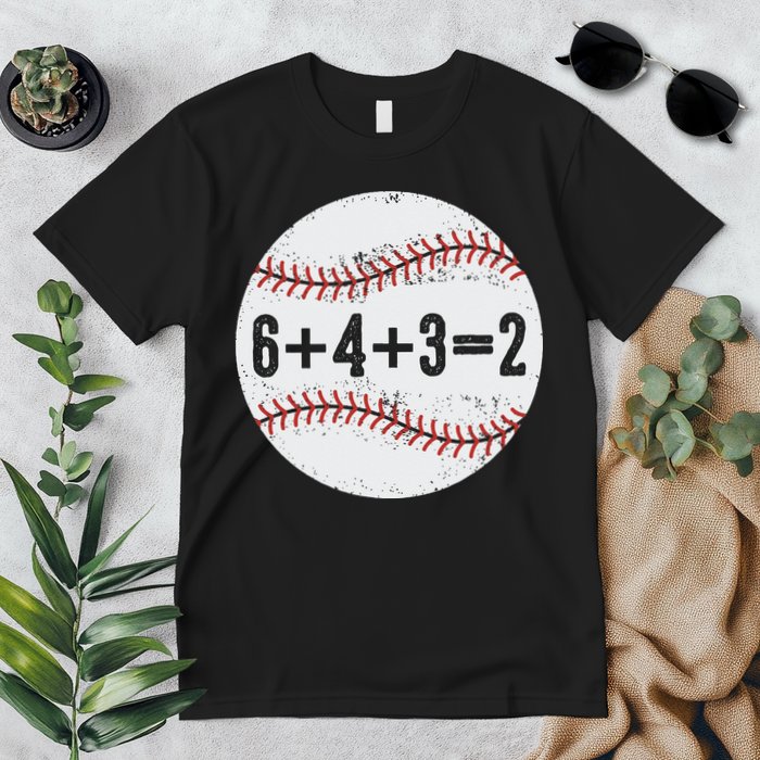Funny 6+4+3=2 Double Play Baseball Gift Premium T-Shirt