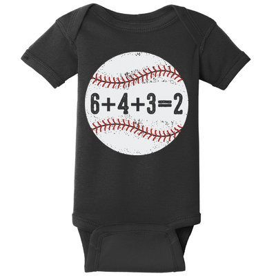 Funny 6+4+3=2 Double Play Baseball Gift Baby Bodysuit