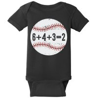 Funny 6+4+3=2 Double Play Baseball Gift Baby Bodysuit