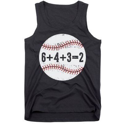 Funny 6+4+3=2 Double Play Baseball Gift Tank Top