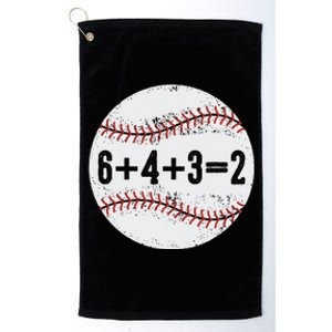 Funny 6+4+3=2 Double Play Baseball Gift Platinum Collection Golf Towel