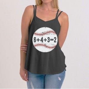 Funny 6+4+3=2 Double Play Baseball Gift Women's Strappy Tank