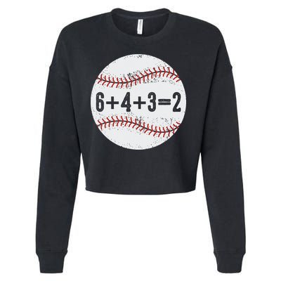 Funny 6+4+3=2 Double Play Baseball Gift Cropped Pullover Crew