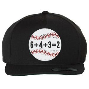 Funny 6+4+3=2 Double Play Baseball Gift Wool Snapback Cap